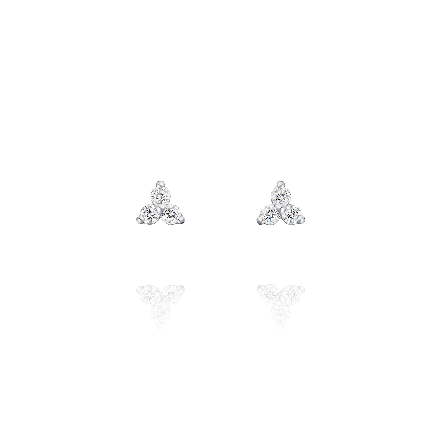 Trefoil 0.24cts Diamond Platinum Earrings