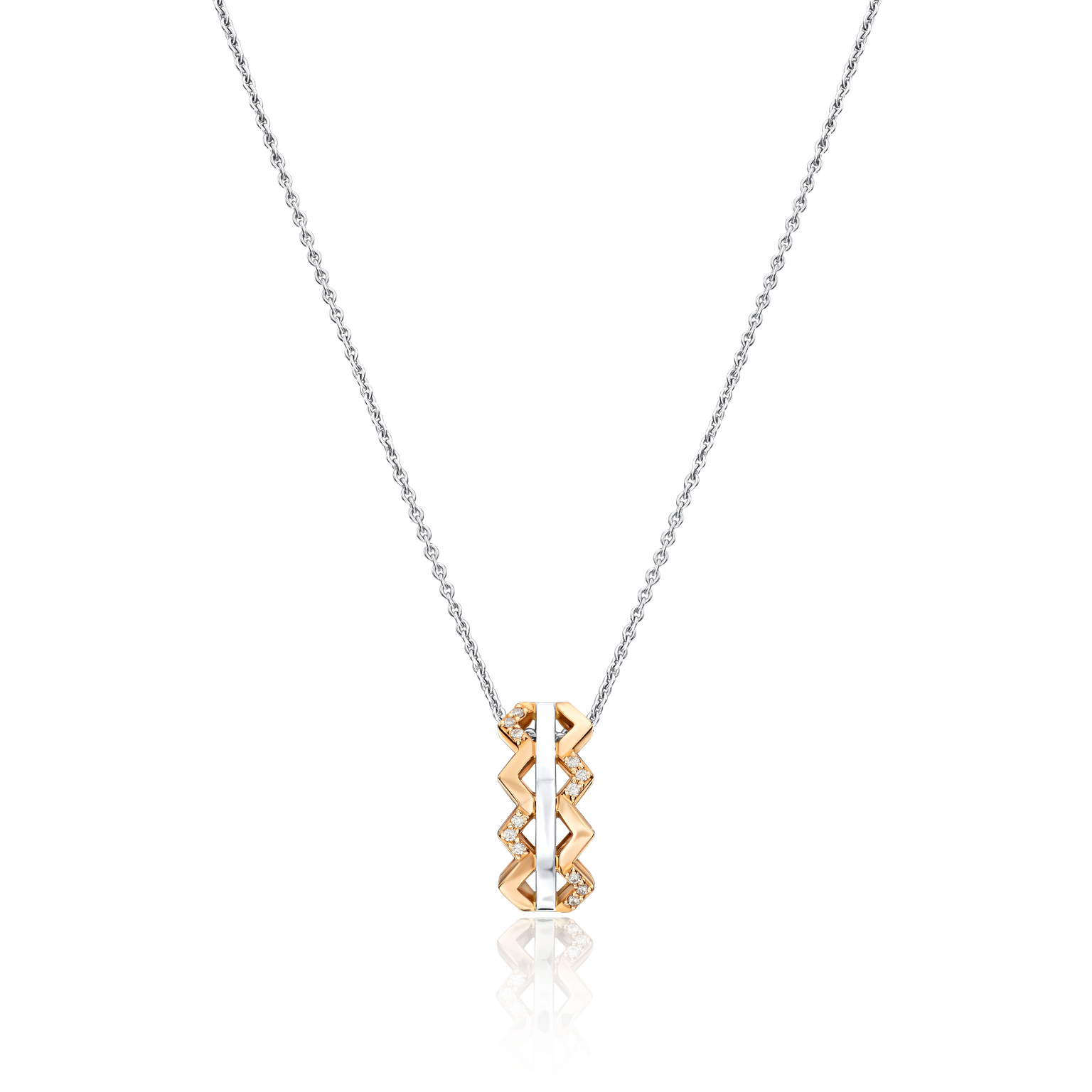 Nectar Platinum and 18ct rose gold Diamond-Set Pendant