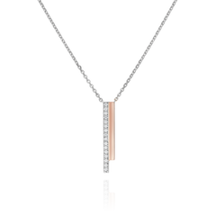 Skyline Two Row Platinum and 18ct Rose Gold Pendant