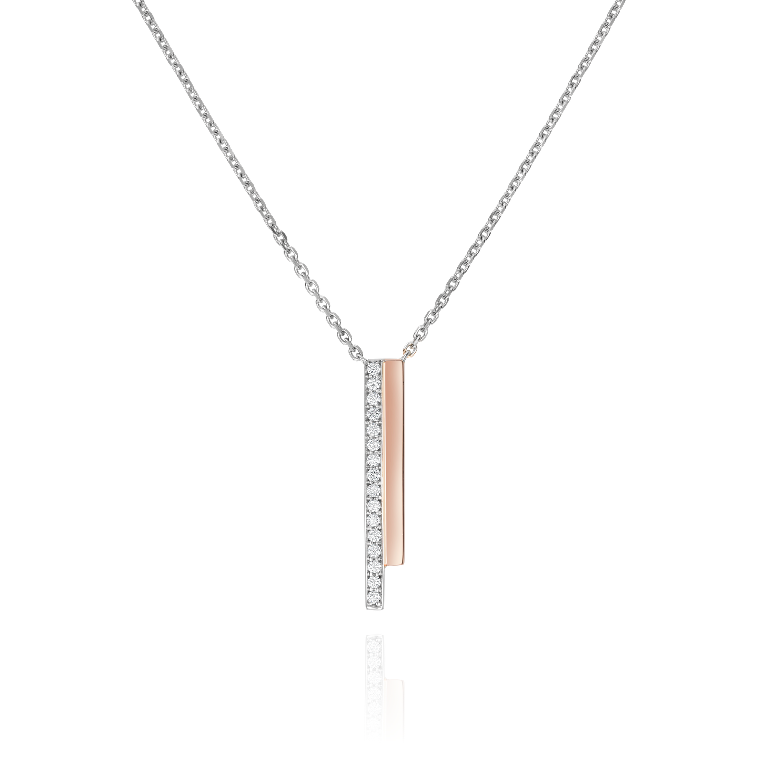 Skyline Two Row Platinum and 18ct Rose Gold Pendant