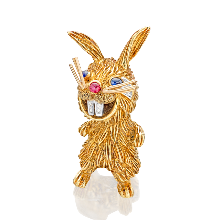 Kutchinsky Hare Brooch in 18ct Yellow Gold