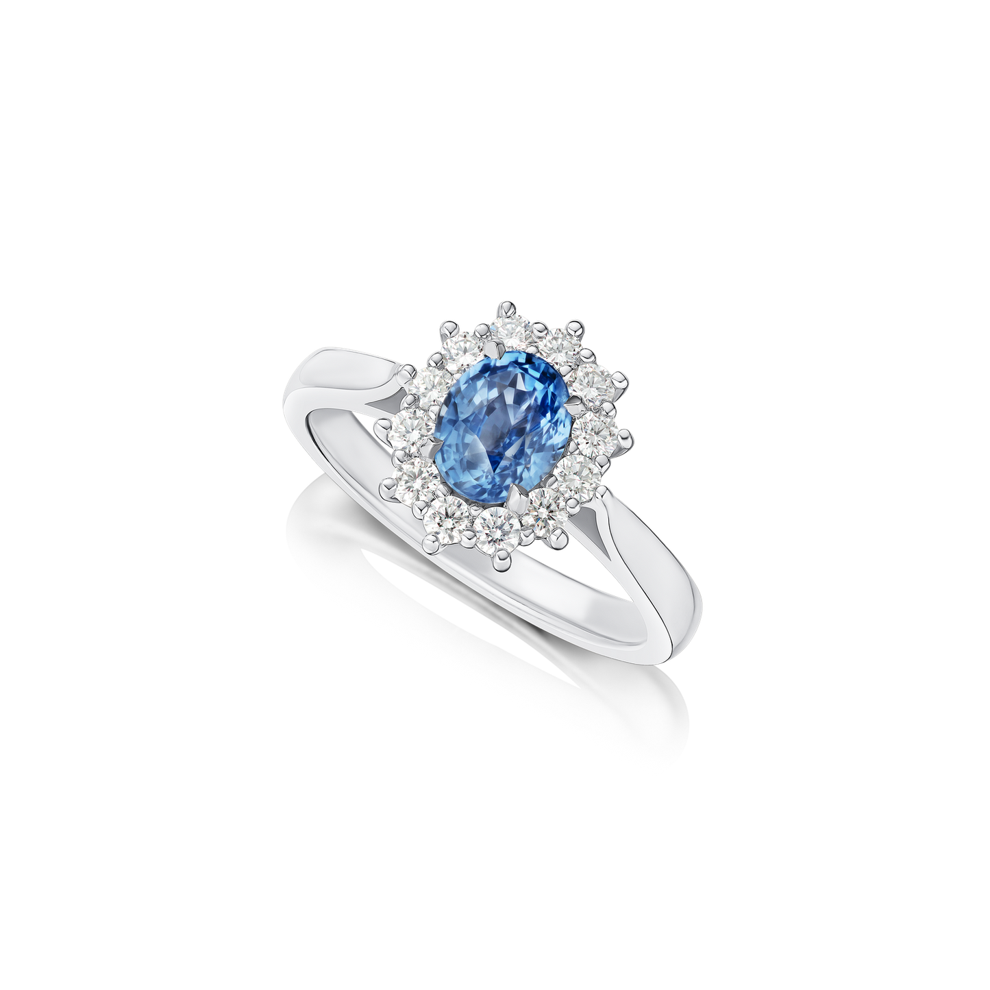 1.32cts Sapphire and Diamond Cluster Ring