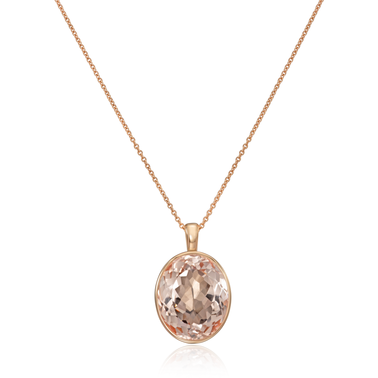 22.10cts Oval Morganite Rubover Pendant
