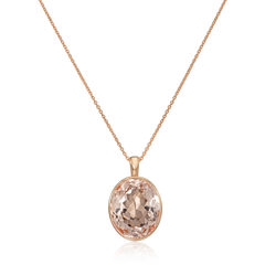 22.10cts Oval Morganite Rubover Pendant