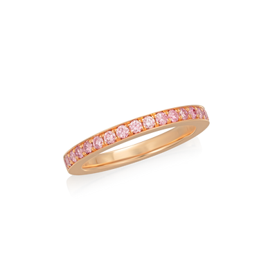 Skyline 2mm Pink Diamond 18ct Rose Gold Ring