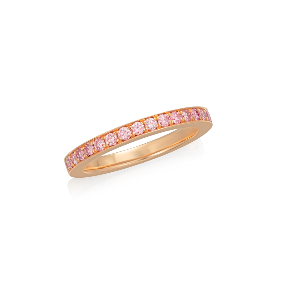 Skyline 18ct Rose Gold Pink Diamond-Set Half Eternity Ring