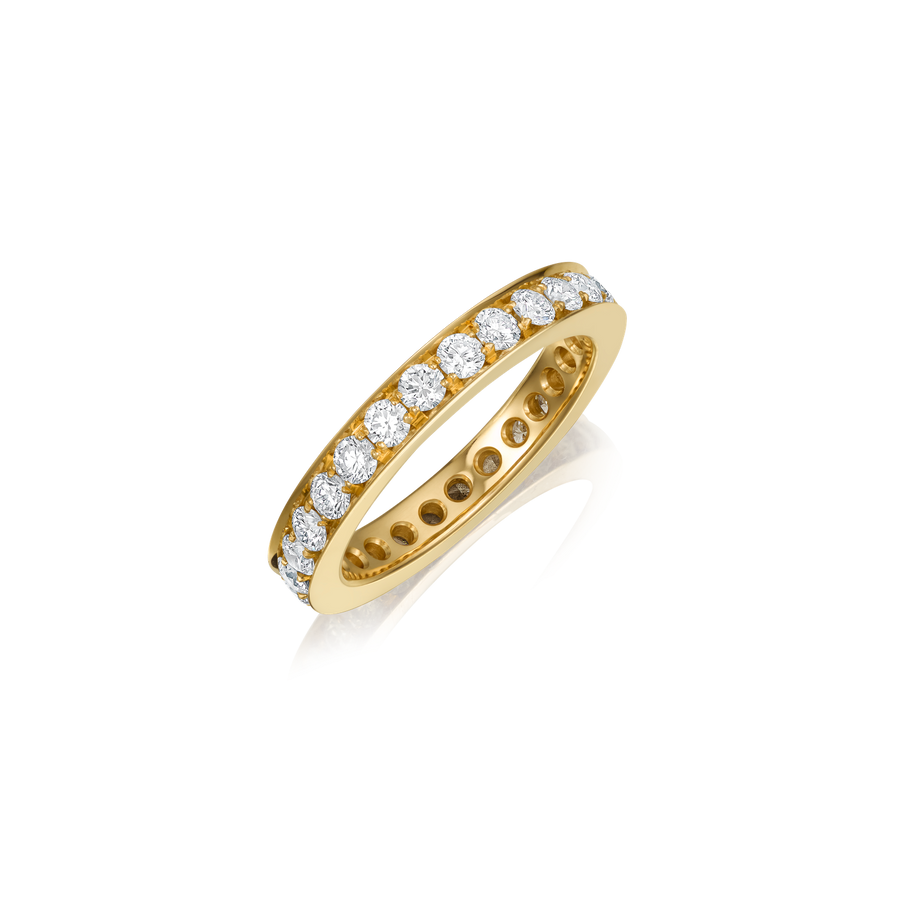 Skyline 3mm Diamond Wedding Ring in 18ct Yellow Gold